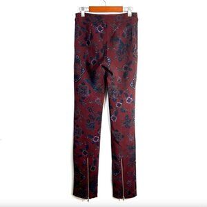 NWT UO Y2K Nyx Zip Back Hem Pants - Ornate Vintage Floral Pattern Size Small